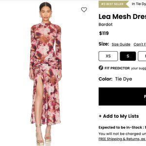 Revolve Lea Mesh Dress Bardot SMALL